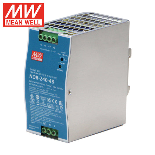 MEANWELL Power Supplies NDR Series 75w 120w 240w 480w 12v 24v 48v Din Rail Power Supply