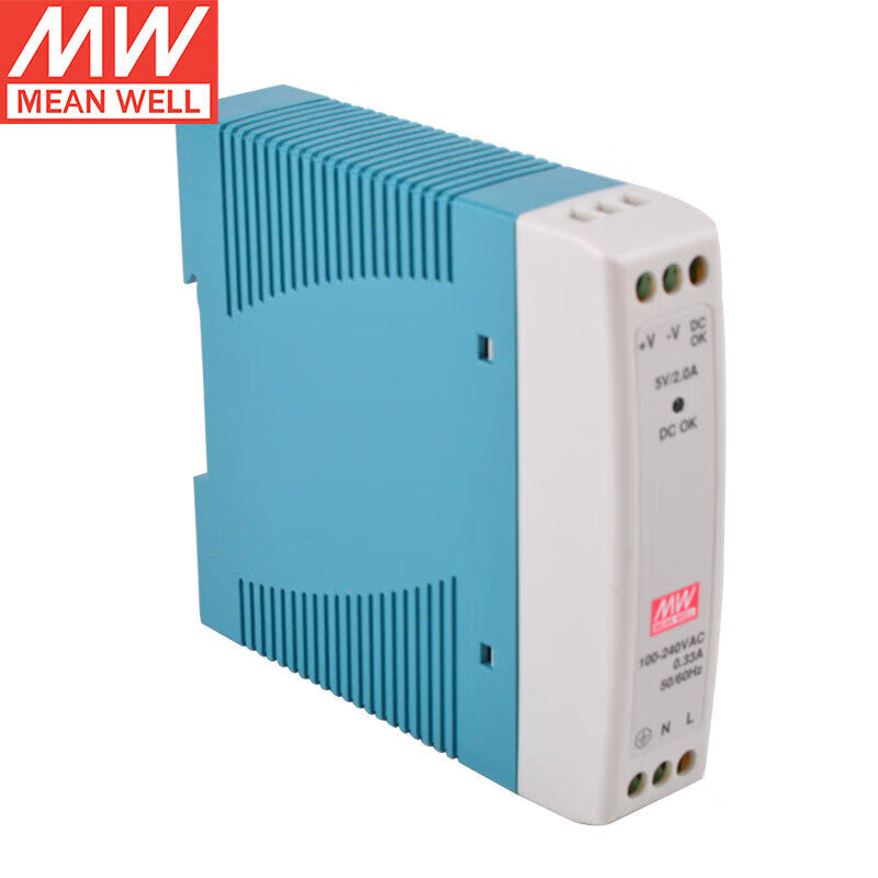 MEAN WELL Serie MDR de 10 W a 100 W Montaje en carril DIN PSU Baja pérdida sin carga <0,75 W para automatización de edificios y hogar inteligente