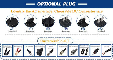 US EU UK KC JP AU Type Wall Plug AC DC Adapter
