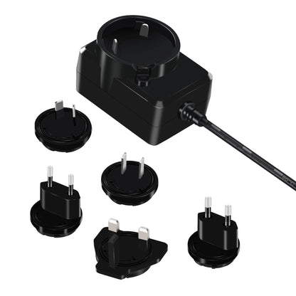 UL FCC CE GS PSE KC RCM Certified Wholesale 5-12 Watts 5V 9V 12V 24V Wall Mount Interchangeable Plug-in Travel Power Adapter with 1.2m DC 5.5x2.1mm Barrel Connector