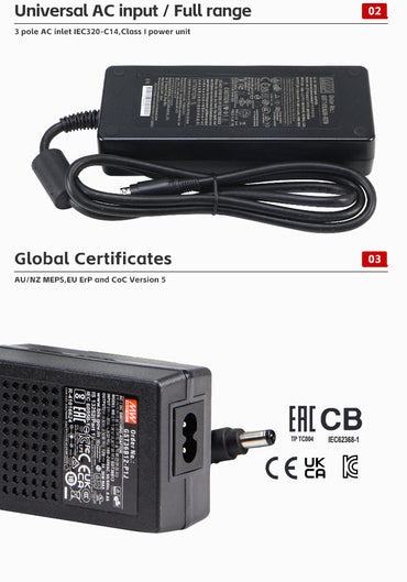 Mean Well GST120A12-R7B 230V to 12V Power Adaptor  120W 12v Power Adapter