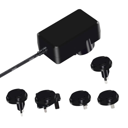Universal AC DC Power Supply UL FCC CE GS PSE KC RCM Certified 18W 24W 9V 12V 24V&nbsp;Wall Mount Interchangeable Plug-in Travel Power Adapter with 1.2m DC 5.5x2.1mm Barrel Connector