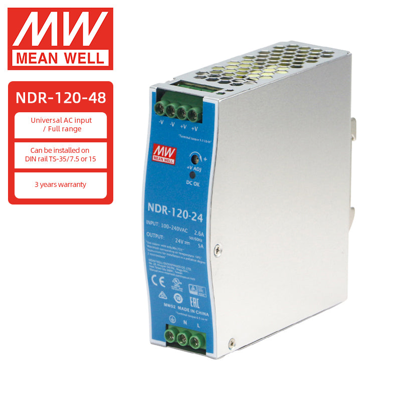 Fuentes de alimentación MEANWELL Serie NDR 75w 120w 240w 480w 12v 24v 48v Fuente de alimentación para carril DIN