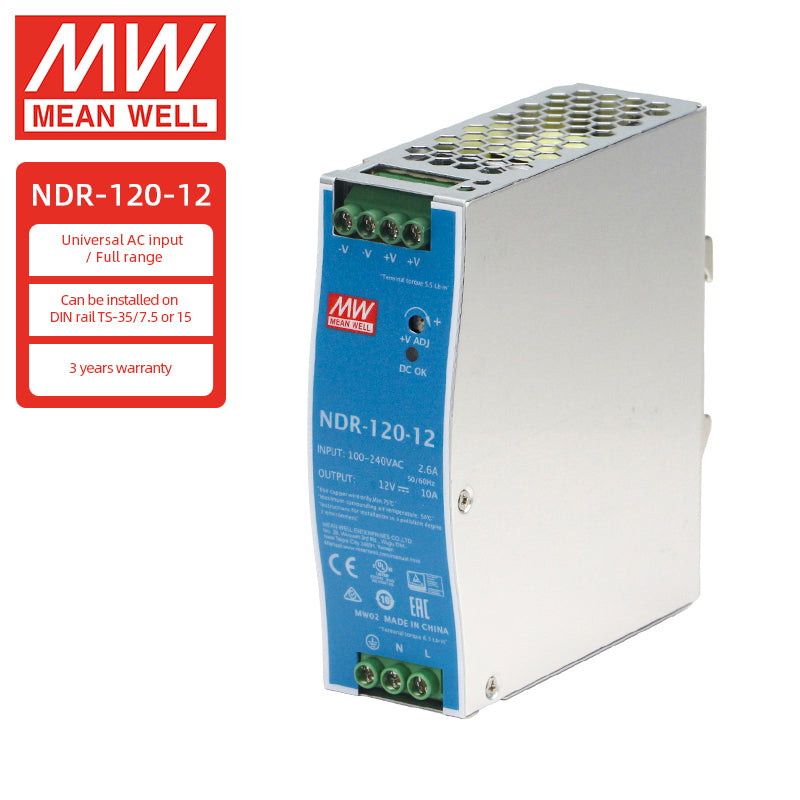 Fuentes de alimentación MEANWELL Serie NDR 75w 120w 240w 480w 12v 24v 48v Fuente de alimentación para carril DIN