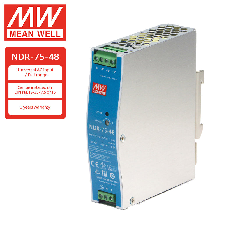 Fuentes de alimentación MEANWELL Serie NDR 75w 120w 240w 480w 12v 24v 48v Fuente de alimentación para carril DIN