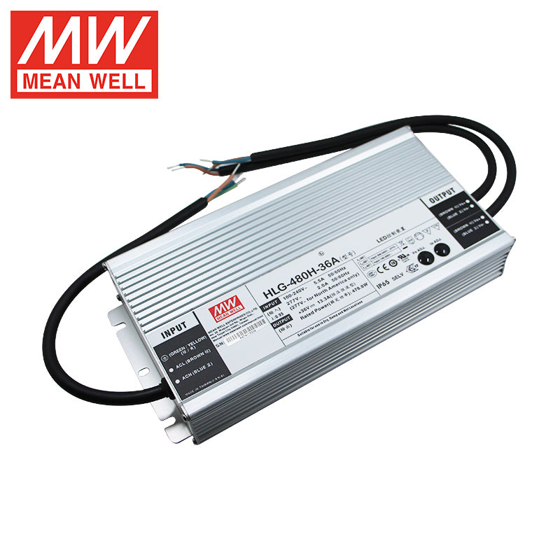 MEANWELL Serie HLG 40W-600W 36V 48V 54V 12V 24V Controlador LED IP67 40w 60w 80w 100w 120w 150w 240w 320w 480w 600w