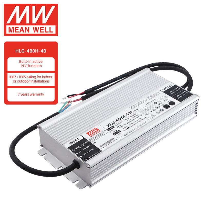 MEANWELL Serie HLG 40W-600W 36V 48V 54V 12V 24V Controlador LED IP67 40w 60w 80w 100w 120w 150w 240w 320w 480w 600w