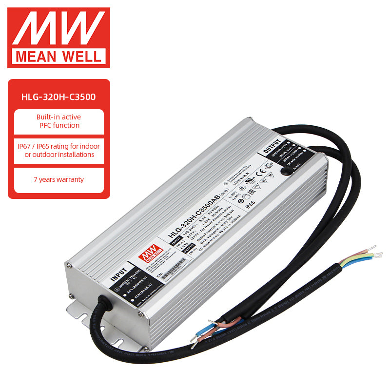 MEANWELL Serie HLG 40W-600W 36V 48V 54V 12V 24V Controlador LED IP67 40w 60w 80w 100w 120w 150w 240w 320w 480w 600w
