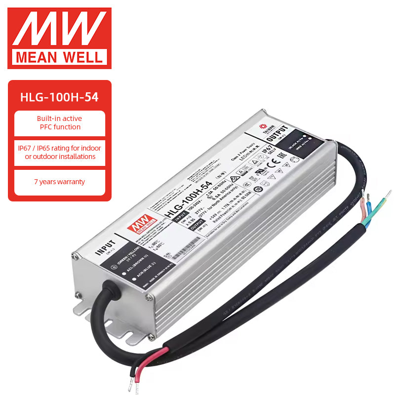 MEANWELL Serie HLG 40W-600W 36V 48V 54V 12V 24V Controlador LED IP67 40w 60w 80w 100w 120w 150w 240w 320w 480w 600w