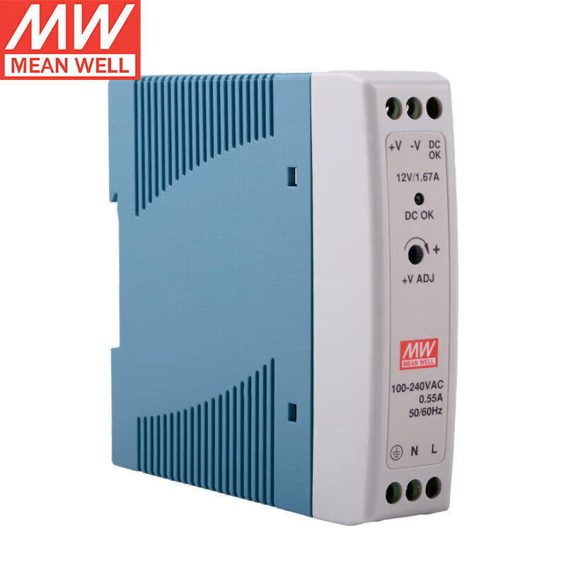 Alimentation sur rail DIN MEAN WELL série MDR de 10 W à 100 W avec faible consommation à vide <0,75 W pour l'automatisation des bâtiments et la maison intelligente