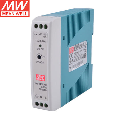 Alimentation sur rail DIN MEAN WELL série MDR de 10 W à 100 W avec faible consommation à vide <0,75 W pour l'automatisation des bâtiments et la maison intelligente