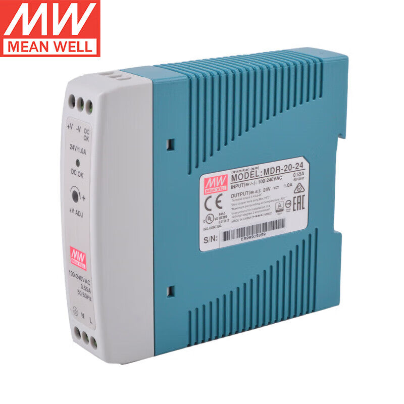 Alimentation sur rail DIN MEAN WELL série MDR de 10 W à 100 W avec faible consommation à vide <0,75 W pour l'automatisation des bâtiments et la maison intelligente
