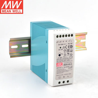 Alimentation sur rail DIN MEAN WELL série MDR de 10 W à 100 W avec faible consommation à vide <0,75 W pour l'automatisation des bâtiments et la maison intelligente
