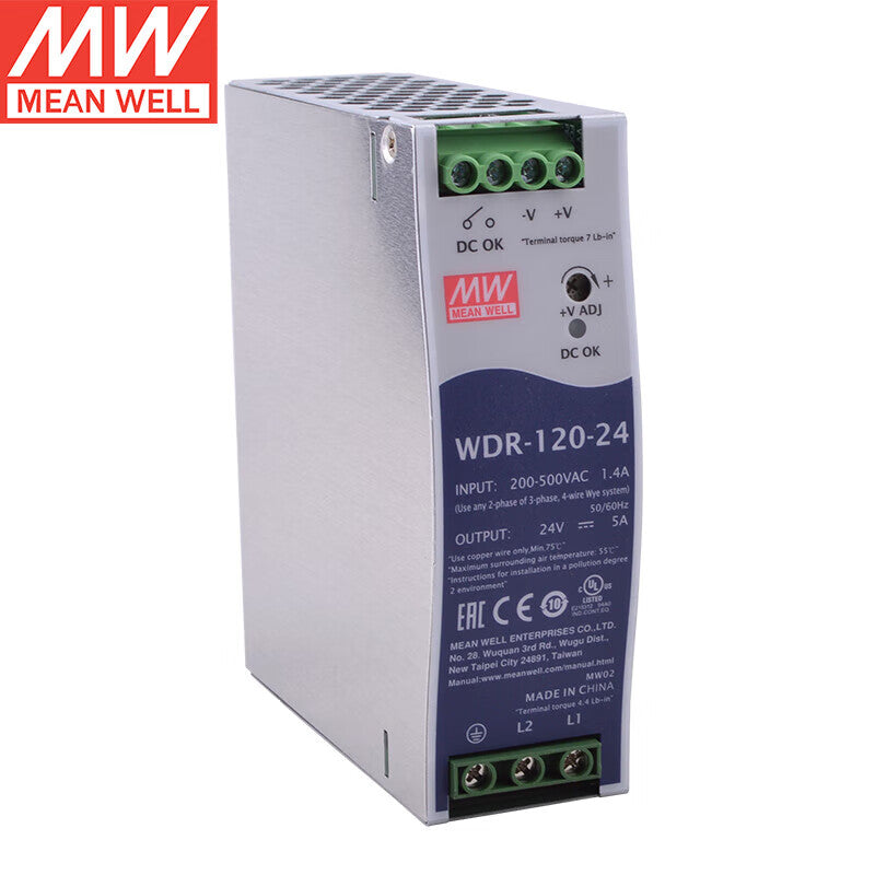 Alimentation à découpage industrielle Meanwell WDR-60/120/240/480-12/24/48 12V 24V 48V 40A 20A 10A 5A à montage sur rail DIN, très vendue
