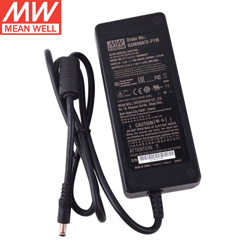 Série MEAN WELL GSM40A / GSM60A / GSM90A / GSM120A / GSM160A / GSM220A Adaptateurs d'alimentation médicaux de bureau Classe I de 40 W à 220 W, Niveau VI
