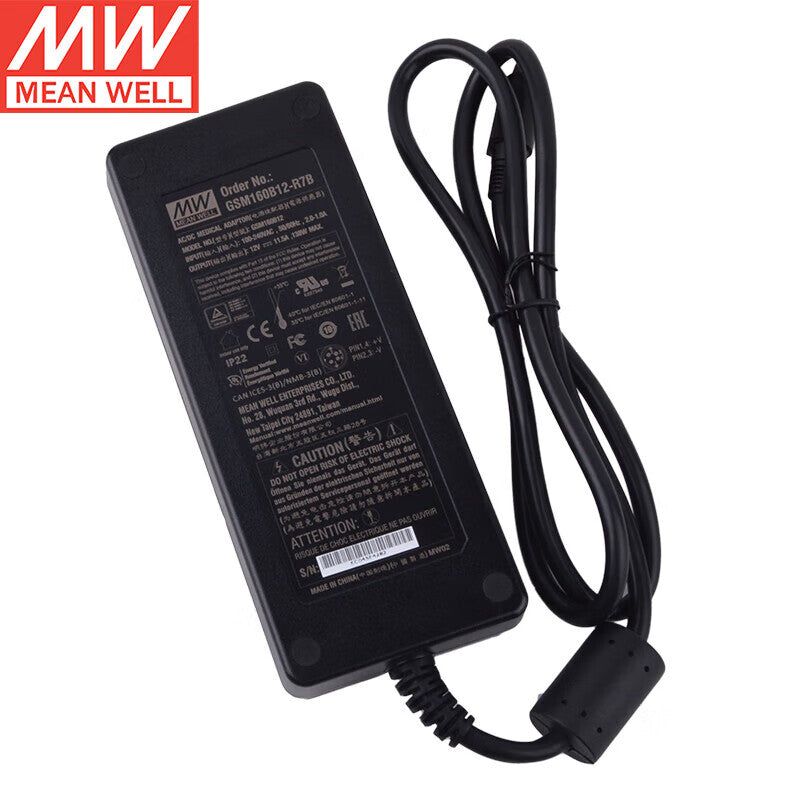 Séries MEAN WELL GSM40B / GSM60B / GSM90B / GSM120B / GSM160B / GSM220B Alimentations médicales de bureau 12V 24V 40W-220W, Classe II, Niveau VI