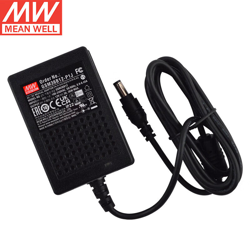 Séries MEAN WELL GSM40B / GSM60B / GSM90B / GSM120B / GSM160B / GSM220B Alimentations médicales de bureau 12V 24V 40W-220W, Classe II, Niveau VI