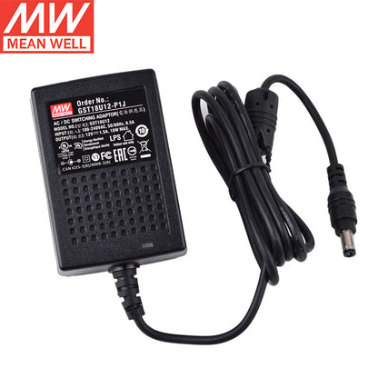 Fuentes de alimentación ITE de montaje en pared de 18W-60W de las series MEAN WELL GST18U / GST25U / GST36U, Nivel VI, enchufe de EE. UU.