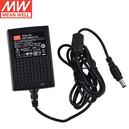 Fuentes de alimentación ITE de montaje en pared de 18W-60W de las series MEAN WELL GST18U / GST25U / GST36U, Nivel VI, enchufe de EE. UU.