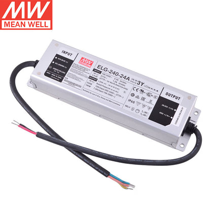 MEAN WELL ELG-75 / ELG-200 / ELG-240 / ELG-300 Series 75W-300W Constant Voltage + Constant Current LED Drivers with IP67/IP65
