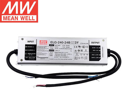 MEAN WELL ELG-75 / ELG-200 / ELG-240 / ELG-300 Series 75W-300W Constant Voltage + Constant Current LED Drivers with IP67/IP65