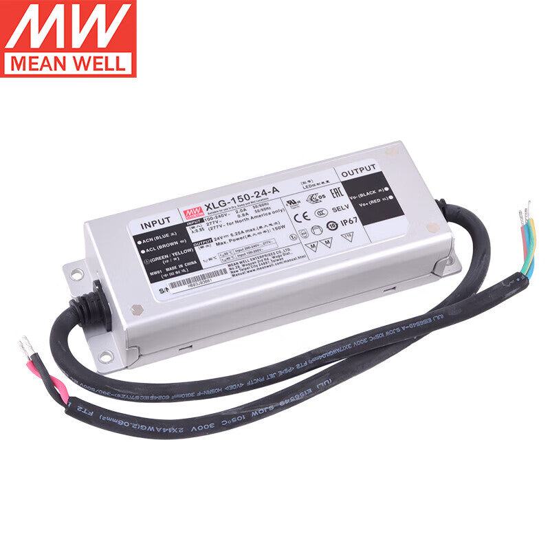 MEAN WELL XLG Series 20W-320W CV Power Mode LED Drivers with IP67 for Outdoor Lighting