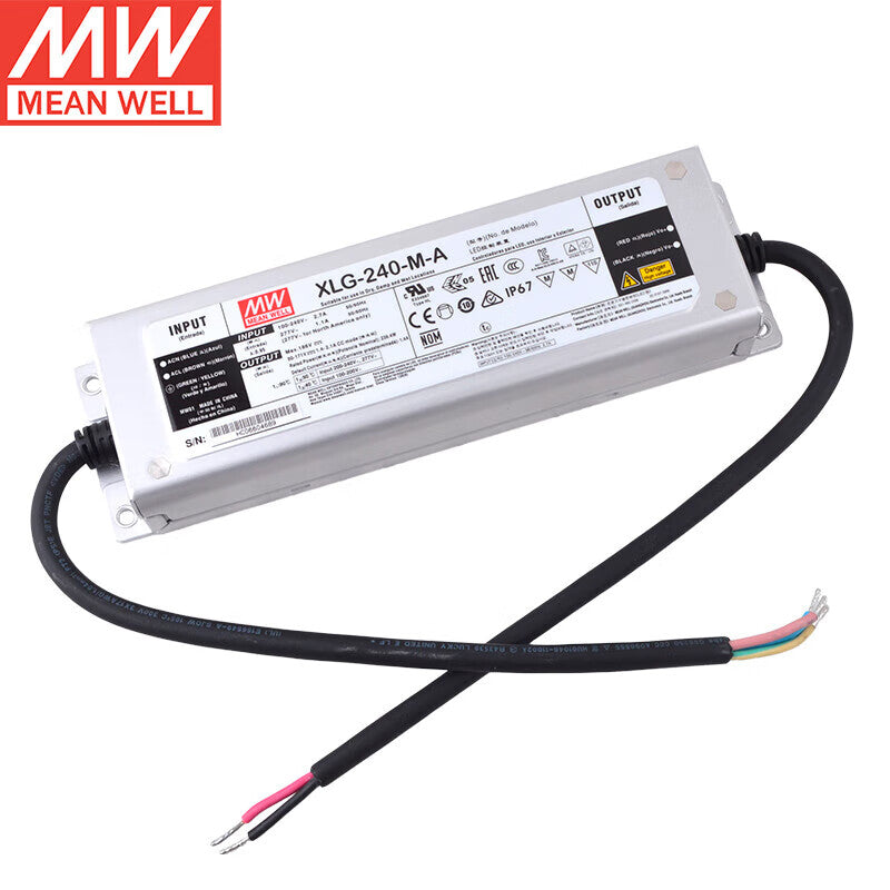 MEAN WELL XLG Series 20W-320W CV Power Mode LED Drivers with IP67 for Outdoor Lighting