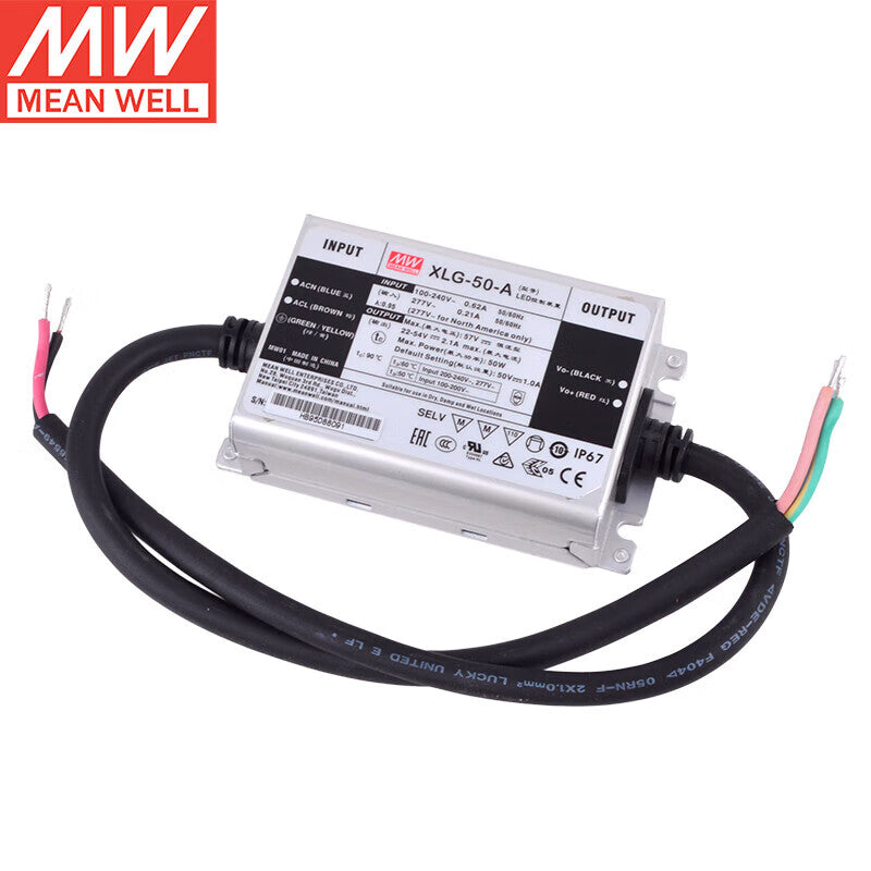 MEAN WELL XLG Series 20W-320W CV Power Mode LED Drivers with IP67 for Outdoor Lighting