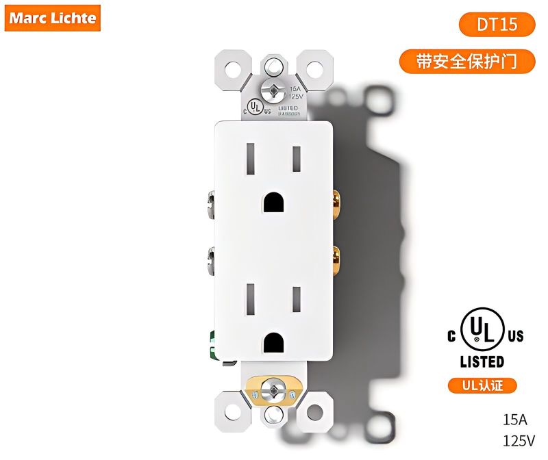 UL-approved American standard duplex outlets 125V 15A, 20A American-style six-hole grounded socket