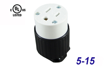UL-certified LK Series American Straight Blade Plug Power Socket and Female Plug