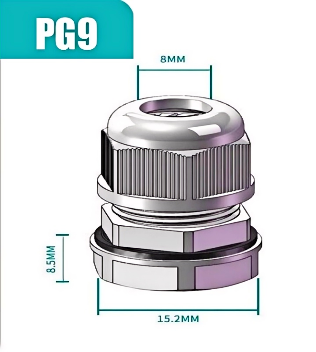 Prensaestopas de nailon con certificación UL CE tipo rosca M/PG serie IP68 Prensaestopas con alivio de alta tensión para entornos hostiles Rango de temperatura de -40 °C a 100 °C