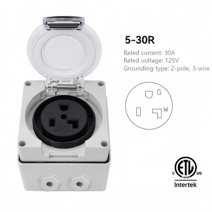 ETL listed IP66 Weatherproof Outdoor 250V,125V,30V,50V American Standard Wall Switch Socket & Plug