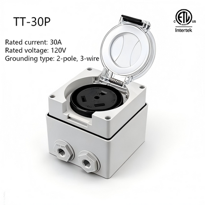 IP66 waterproof outdoor high-power American Standard 3-hole socket with ETL listed 20A,30A,125V,250V