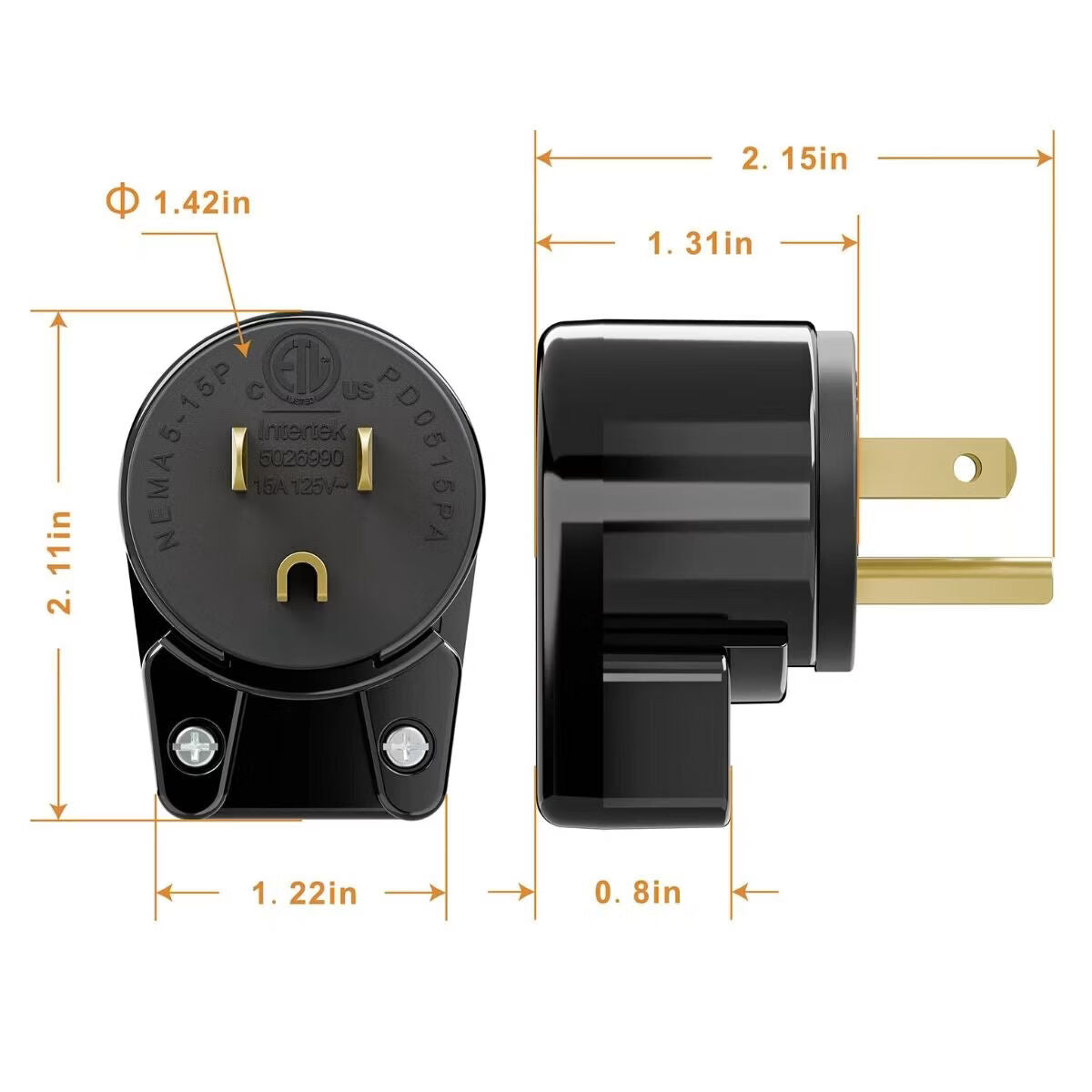 American standard power plug Dimension_04