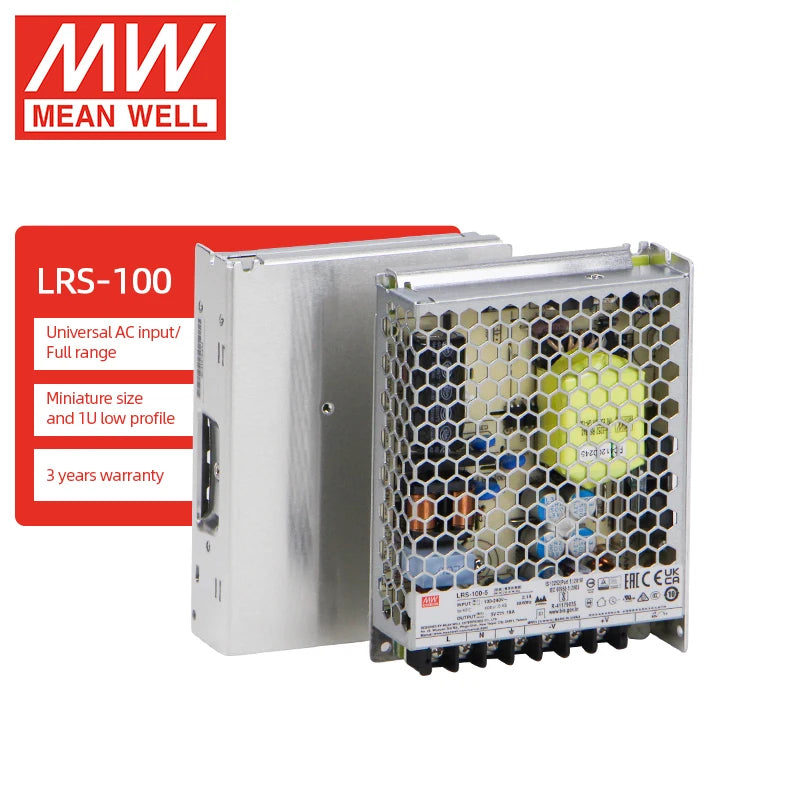 Original Mean Well RS-15/25/35/50/75/100/150 LRS-35/50/100/150/200/350/450/600 Series Meanwell 5V 12V 24V Switching Power Supply
