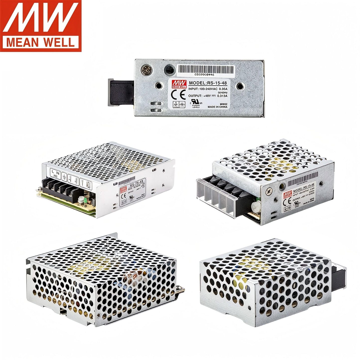 MEAN WELL RS Series 15W 25W 50W 75W 100W 150W