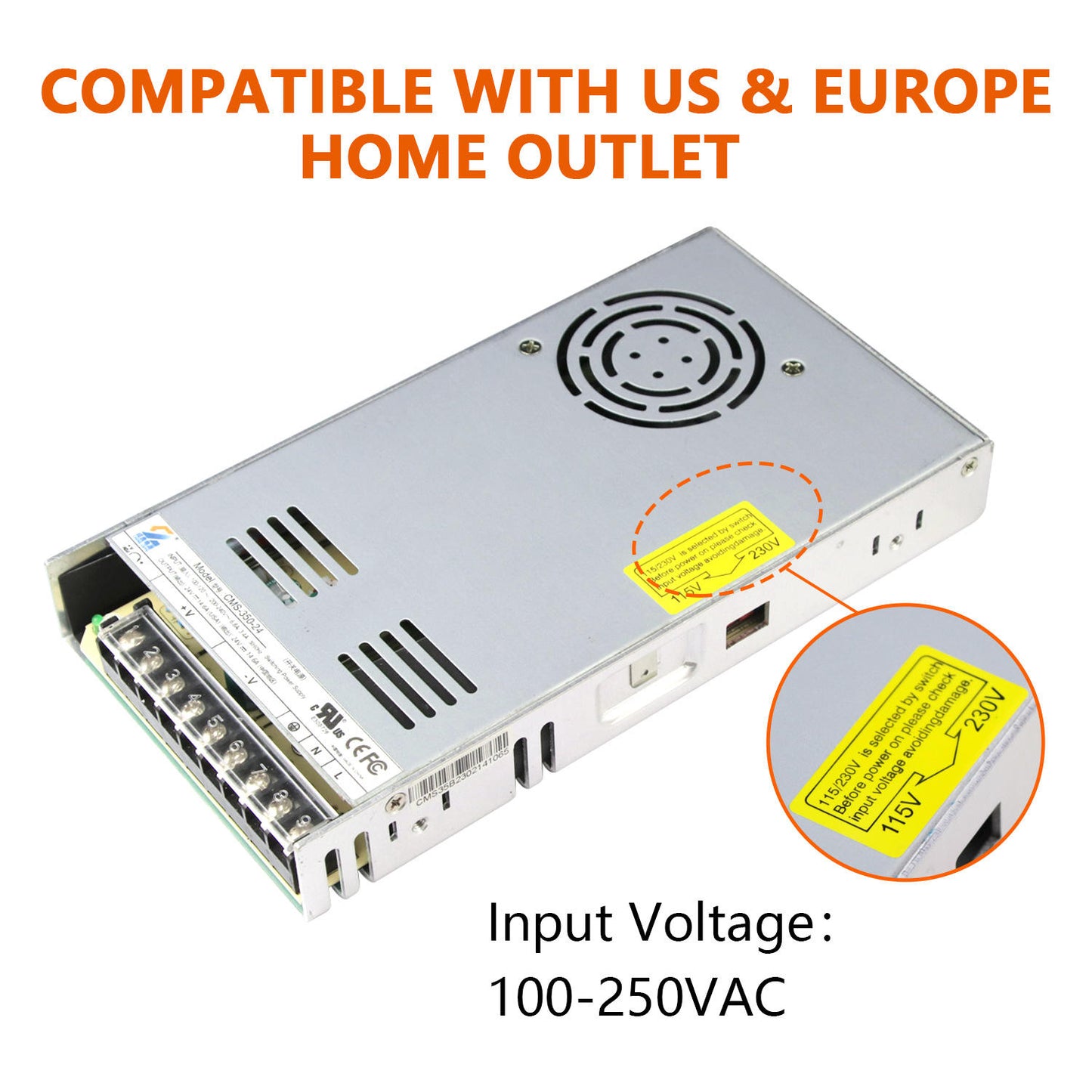 Smart SMPS PSU With Active PFC 350W Dc Power Supply Adjustable 24V Switching Power Supplies