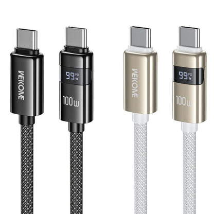 WK WDC-105 Raython 2 Digital Display 100W Type-C to Type-C Fast Charging Data Cable, Length: 1.2m, WDC-105