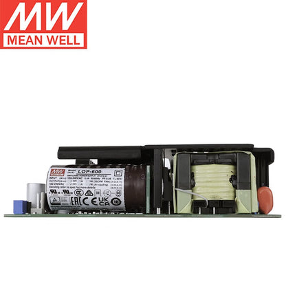 MEAN WELL LOP-600 Series |  600W 5"×3" Ultra-Slim Open Frame Power Supply – 12V to 54V, ITE/Medical/Household/Industrial Certifications, OVC III, 2×MOPP, 3-Year Warranty