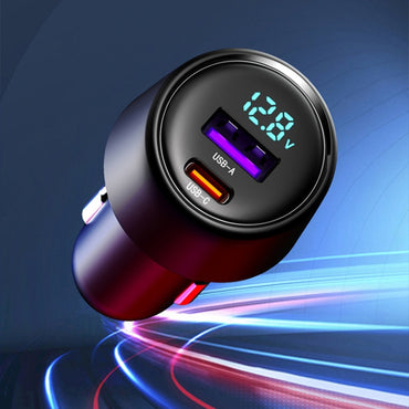 65W Dual Port A+C High Power Car Fast Charger Auto Cigarette Lighter, S-31