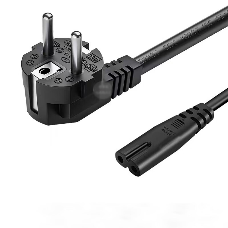VDE Listed AC Power Cord EU to C8 Power Cable Round 2 Pins Cord Length: 0.5m1.0m 1.5m 2.0m 3.0m 5.0m