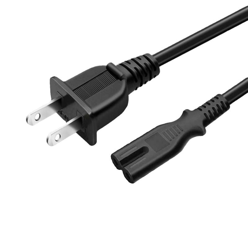 High Quality UL Listed 2 Prong Style US Plug Notebook C8 AC Power Cord, Length: 1.2m 1.5m 1.8m 2.0m 3.0m 5.0m