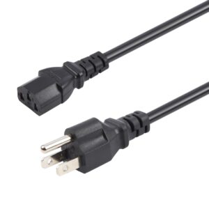 US Plug Computer PC Power Cord 3 Pin Cable, 1.8m