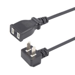 US Plug Computer PC Power 2 Pin Extension Cord, 1.5m
