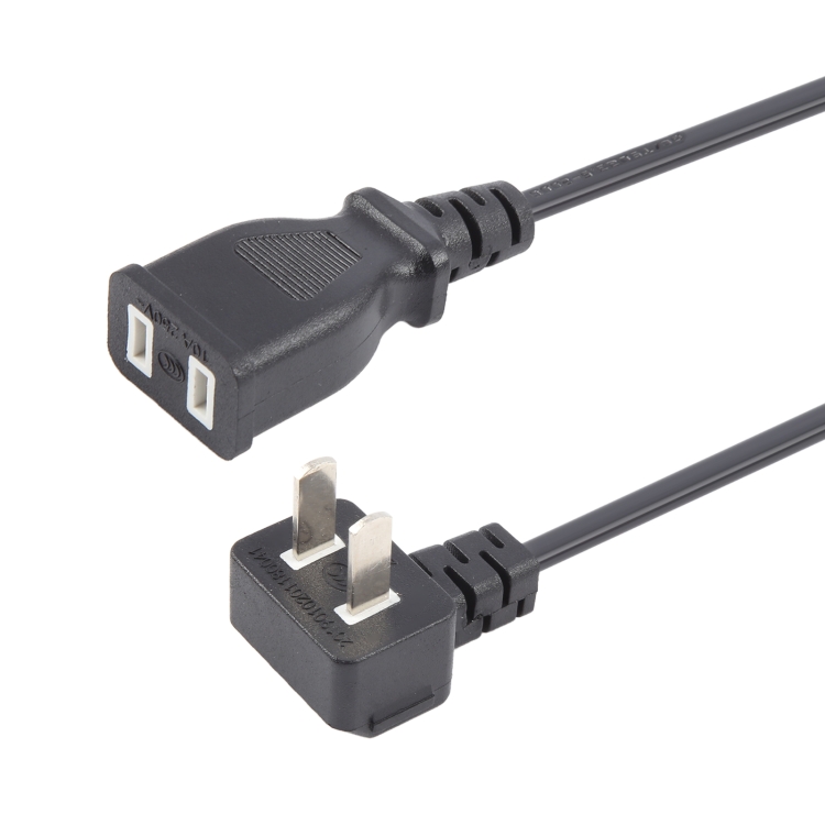US Plug Computer PC Power 2 Pin Extension Cord, 1.5m