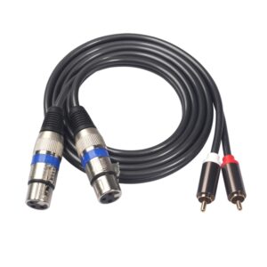 2 RCA Male to 2 XLR 3 Pin Female Audio Cable
