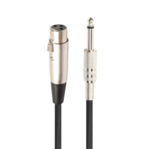 1.8m XLR 3-Pin Female to 1/4 inch (6.35mm) Mono Shielded Microphone Mic Cable, Length: 1.8m