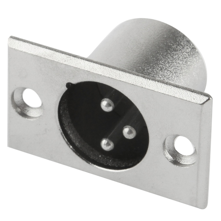 XLR 3 Pin Male Metal Chassis Mount Connector