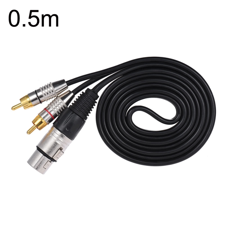 XLR Female To 2RCA Male Plug Stereo Audio Cable, Length:, 0.5m, 1m, 1.5m, 2m, 3m, 5m, 8m, 10m