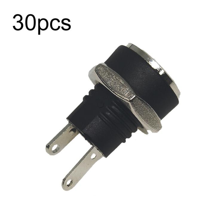 30pcs Electronic Equipment DC Female Power Socket With Nut, DC5.5x2.1MM, DC5.5x2.1MM Full Copper, DC5.5x2.5MM, DC3.5x1.3MM